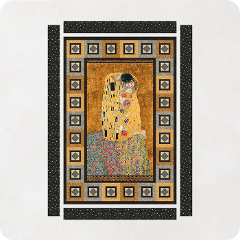 Prvý krok prišívania pásov z látky Klimt