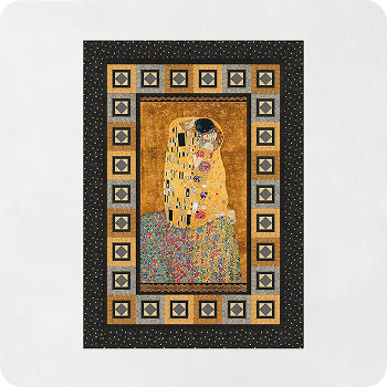 Štvrtý krok prišívania pásov z látky Klimt